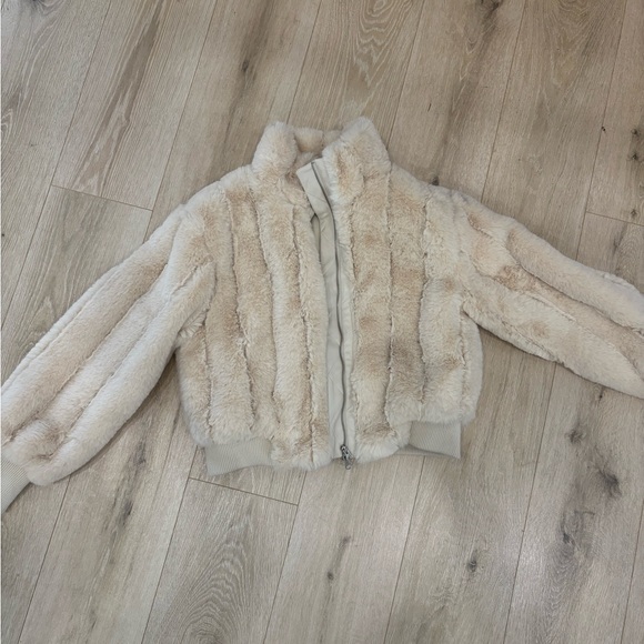 Jason Wu Cream Teddy Fur Bomber Jacket - Picture 2 of 6